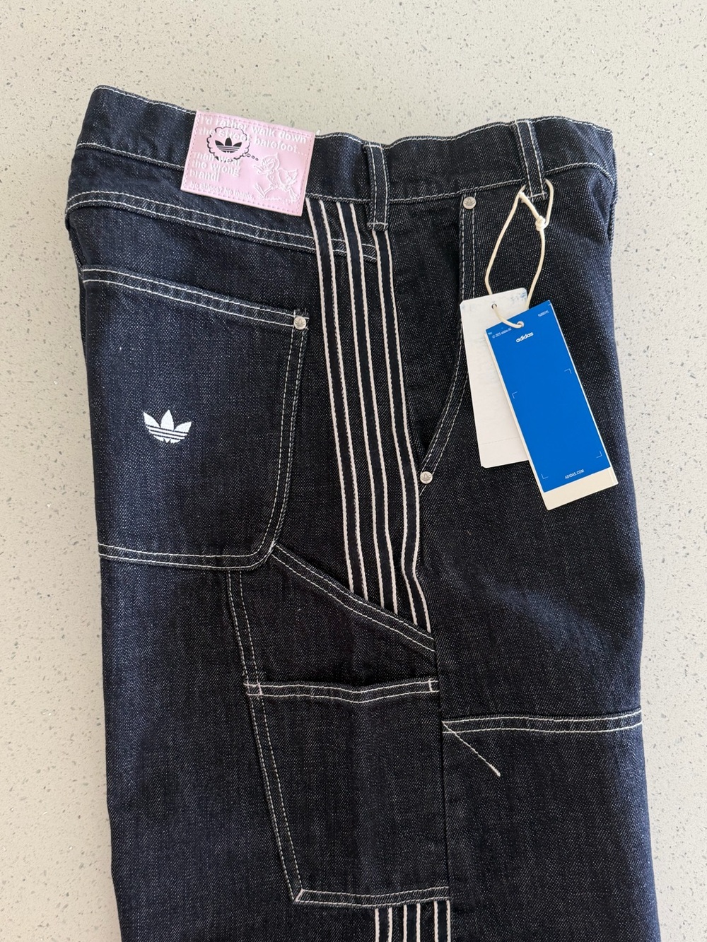 Adidas Workwear Men’s Dark Indigo Barrel Denim Carpenter Jeans - Relaxed Fit 28” - Picture 13 of 13